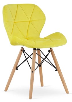 Zestaw 4szt. żółtych welurowych krzeseł - Zeno 4S ze sklepu Edinos.pl w kategorii Krzesła - zdjęcie 174171064