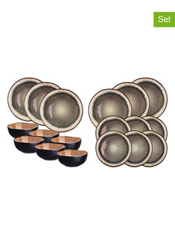 Björn 18-częściowy zestaw talerzy "Iris" w kolorze brązowym ze sklepu Limango Polska w kategorii Naczynia - zdjęcie 174171693
