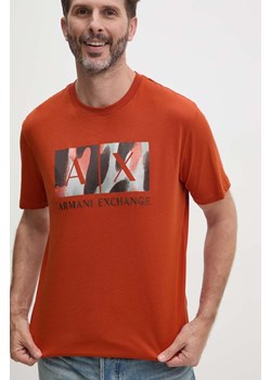 Armani Exchange t-shirt bawełniany męski kolor pomarańczowy z nadrukiem 6DZTHF ZJH4Z ze sklepu ANSWEAR.com w kategorii T-shirty męskie - zdjęcie 174174031