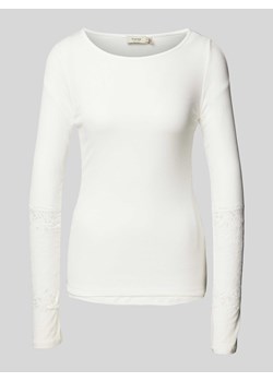 Bluzka z długim rękawem i obszyciem z koronki model ‘hizamond’ ze sklepu Peek&Cloppenburg  w kategorii Bluzki damskie - zdjęcie 174174442