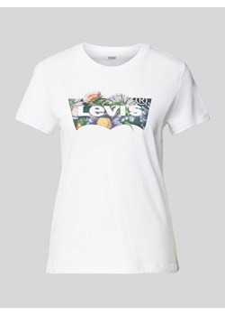T-shirt z nadrukiem z logo model ‘THE PERFECT TEE’ ze sklepu Peek&Cloppenburg  w kategorii Bluzki damskie - zdjęcie 174174540
