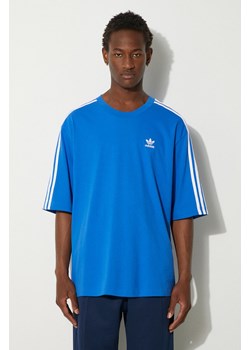 adidas Originals t-shirt bawełniany Adicolor męski kolor niebieski z aplikacją IZ2481 ze sklepu PRM w kategorii T-shirty męskie - zdjęcie 174175672