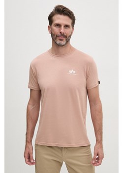 Alpha Industries t-shirt bawełniany męski kolor różowy z nadrukiem ze sklepu PRM w kategorii T-shirty męskie - zdjęcie 174175734