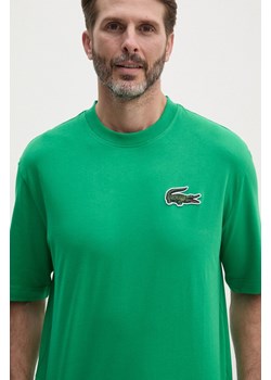 Lacoste t-shirt bawełniany kolor zielony z aplikacją ze sklepu PRM w kategorii T-shirty męskie - zdjęcie 174175740