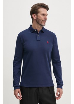 Polo Ralph Lauren longsleeve bawełniany kolor niebieski gładki ze sklepu PRM w kategorii T-shirty męskie - zdjęcie 174175762