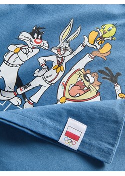 Reserved - T-shirt oversize Looney Tunes - niebieski ze sklepu Reserved w kategorii T-shirty chłopięce - zdjęcie 174176952