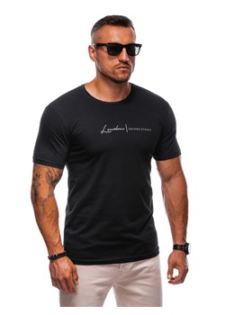 T-shirt męski z nadrukiem 2006S - czarny ze sklepu Edoti w kategorii T-shirty męskie - zdjęcie 174177700