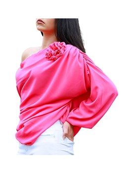 Różowa elegancka bluzka oversize /H UB762 S198/ ze sklepu Pantofelek24.pl w kategorii Bluzki damskie - zdjęcie 174177791