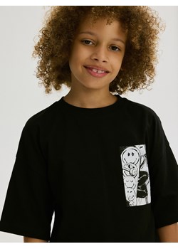Reserved - T-shirt oversize SmileyWorld® - czarny ze sklepu Reserved w kategorii T-shirty chłopięce - zdjęcie 174178321