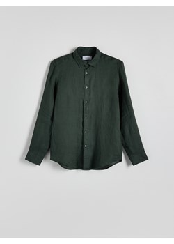 Reserved - Lniana koszula regular fit - zielony ze sklepu Reserved w kategorii Koszule męskie - zdjęcie 174179430