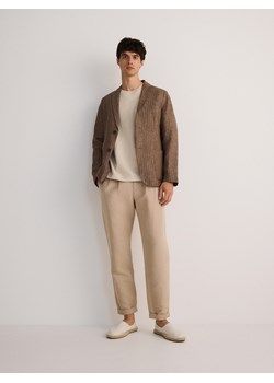 Reserved - Spodnie chino z lnem - beżowy ze sklepu Reserved w kategorii Spodnie męskie - zdjęcie 174179663