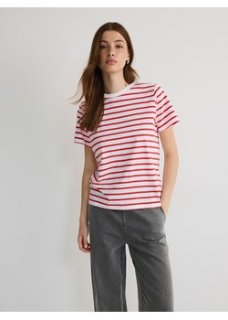 Reserved - Bawełniany t-shirt - czerwony ze sklepu Reserved w kategorii Bluzki damskie - zdjęcie 174179844