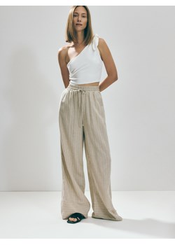 Reserved - Spodnie z wiskozy i lnu - wielobarwny ze sklepu Reserved w kategorii Spodnie damskie - zdjęcie 174180083