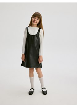 Reserved - Sukienka z imitacji skóry - czarny ze sklepu Reserved w kategorii Sukienki dziewczęce - zdjęcie 174180090