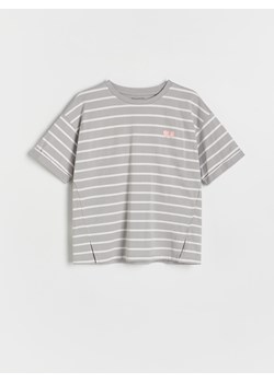 Reserved - T-shirt w paski - ciemnoszary ze sklepu Reserved w kategorii Bluzki dziewczęce - zdjęcie 174180510