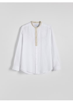 Reserved - Koszula relaxed fit z lnem - biały ze sklepu Reserved w kategorii Koszule męskie - zdjęcie 174180730
