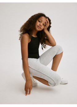 Reserved - Bawełniane legginsy - jasnoszary ze sklepu Reserved w kategorii Spodnie dziewczęce - zdjęcie 174180980