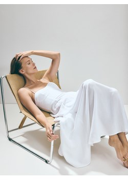 Reserved - Sukienka midi z gorsetową górą - biały ze sklepu Reserved w kategorii Sukienki - zdjęcie 174181474