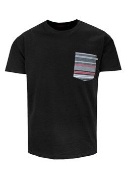 T-Shirt Męski Bawełniany z Kieszonką - KINGS - Czarny TSKNGS101KkieszenCZARNY ze sklepu JegoSzafa.pl w kategorii T-shirty męskie - zdjęcie 174192283