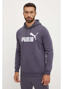 Puma bluza męska kolor szary z kapturem z nadrukiem ze sklepu ANSWEAR.com w kategorii Bluzy męskie - zdjęcie 174281654