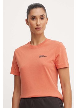Jack Wolfskin t-shirt bawełniany damski kolor pomarańczowy ze sklepu ANSWEAR.com w kategorii Bluzki damskie - zdjęcie 174281713