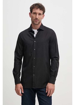 Emporio Armani koszula bawełniana męska kolor czarny regular z kołnierzykiem włoskim 6D1C86 1NIUZ ze sklepu ANSWEAR.com w kategorii Koszule męskie - zdjęcie 174282274