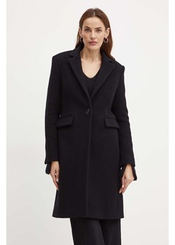 Pinko płaszcz wełniany kolor czarny przejściowy 103697 A225 ze sklepu ANSWEAR.com w kategorii Płaszcze damskie - zdjęcie 174282384
