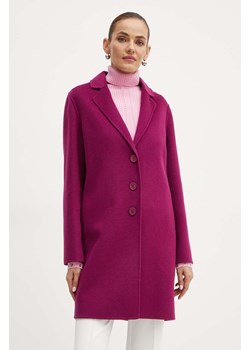 Twinset płaszcz wełniany kolor różowy przejściowy 242TP2062 ze sklepu ANSWEAR.com w kategorii Płaszcze damskie - zdjęcie 174282442