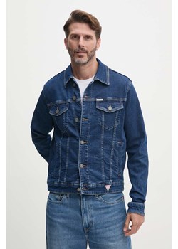 Guess Jeans kurtka jeansowa męska kolor niebieski przejściowa M4YN33 D5DM3 ze sklepu ANSWEAR.com w kategorii Kurtki męskie - zdjęcie 174282754
