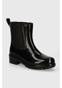 Tommy Hilfiger kalosze FLAG RAINBOOT damskie kolor czarny FW0FW08213 ze sklepu ANSWEAR.com w kategorii Kalosze damskie - zdjęcie 174282954