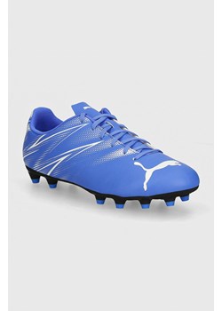 Puma obuwie piłkarskie korki Attacanto kolor niebieski 107477 ze sklepu ANSWEAR.com w kategorii Buty sportowe męskie - zdjęcie 174283510