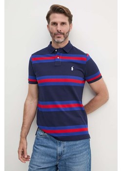 Polo Ralph Lauren polo bawełniane kolor granatowy wzorzysty 710951896 ze sklepu ANSWEAR.com w kategorii T-shirty męskie - zdjęcie 174283810