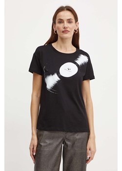 Armani Exchange t-shirt bawełniany damski kolor czarny 6DYT22 YJ3RZ ze sklepu ANSWEAR.com w kategorii Bluzki damskie - zdjęcie 174284492