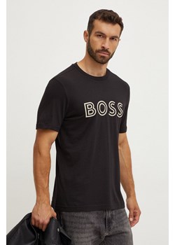 Boss Green t-shirt bawełniany męski kolor czarny z nadrukiem 50519358 ze sklepu ANSWEAR.com w kategorii T-shirty męskie - zdjęcie 174284661