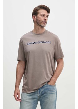 Armani Exchange t-shirt bawełniany męski kolor zielony z nadrukiem 6DZTBD ZJ3VZ ze sklepu ANSWEAR.com w kategorii T-shirty męskie - zdjęcie 174284754