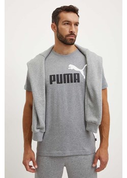 Puma t-shirt bawełniany męski kolor szary z nadrukiem 847382 ze sklepu ANSWEAR.com w kategorii T-shirty męskie - zdjęcie 174284844