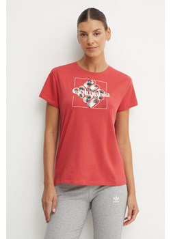 Columbia t-shirt sportowy Sun Trek SS Graphic kolor czerwony ze sklepu ANSWEAR.com w kategorii Bluzki damskie - zdjęcie 174284983