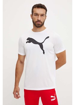 Puma t-shirt treningowy Active Big Logo kolor biały z nadrukiem ze sklepu ANSWEAR.com w kategorii T-shirty męskie - zdjęcie 174284993