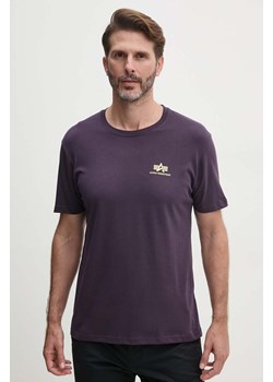 Alpha Industries t-shirt bawełniany męski kolor fioletowy z nadrukiem ze sklepu ANSWEAR.com w kategorii T-shirty męskie - zdjęcie 174285052