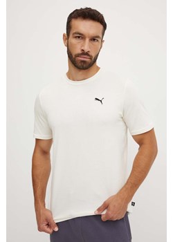 Puma t-shirt bawełniany BETTER ESSENTIALS męski kolor biały gładki 675977 ze sklepu ANSWEAR.com w kategorii T-shirty męskie - zdjęcie 174285272