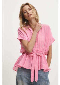 Answear Lab bluzka damska kolor różowy gładka ze sklepu ANSWEAR.com w kategorii Bluzki damskie - zdjęcie 174285433