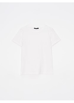 Mohito - Biały t-shirt z bawełny - biały ze sklepu Mohito w kategorii Bluzki damskie - zdjęcie 174293453
