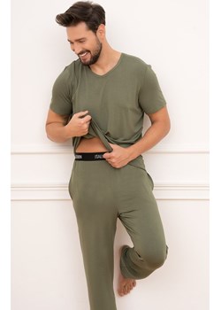 Piżama męska khaki na krótki rękaw i z długimi spodniami Dallas, Kolor khaki, Rozmiar S, Italian Fashion ze sklepu Intymna w kategorii Piżamy męskie - zdjęcie 174308754