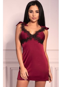 Lucami LC 90563 koszulka i stringi, Kolor bordowy, Rozmiar S/M, LivCo Corsetti Fashion ze sklepu Intymna w kategorii Koszule nocne - zdjęcie 174313391