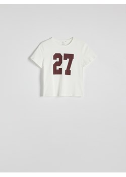 Reserved - T-shirt z nadrukiem - złamana biel ze sklepu Reserved w kategorii Bluzki damskie - zdjęcie 174329372