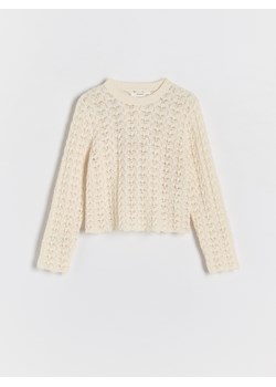 Reserved - Ażurowy sweter - kremowy ze sklepu Reserved w kategorii Swetry dziewczęce - zdjęcie 174329903