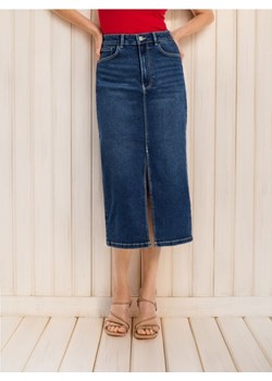 Sinsay - Spódnica jeansowa midi - granatowy ze sklepu Sinsay w kategorii Spódnice - zdjęcie 174333573