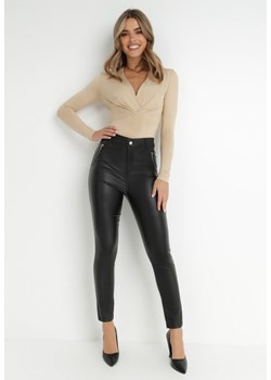 Czarne Spodnie Skinny z Imitacji Skóry Kydina ze sklepu Born2be Odzież w kategorii Spodnie damskie - zdjęcie 174350283