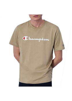 Koszulka Champion Crewneck Big Script Logo 219831-YS073 - beżowa ze sklepu streetstyle24.pl w kategorii T-shirty męskie - zdjęcie 174363383