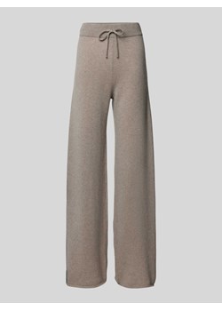 Spodnie kaszmirowe z szeroką nogawką i elastycznym pasem ze sklepu Peek&Cloppenburg  w kategorii Spodnie damskie - zdjęcie 174370754